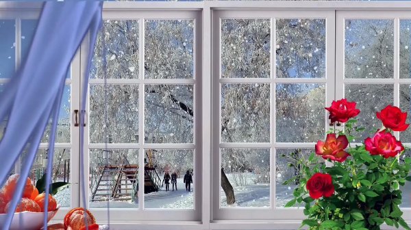 Зима за окном