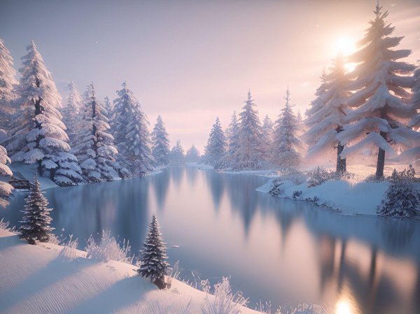 Зимний пейзаж зима снег