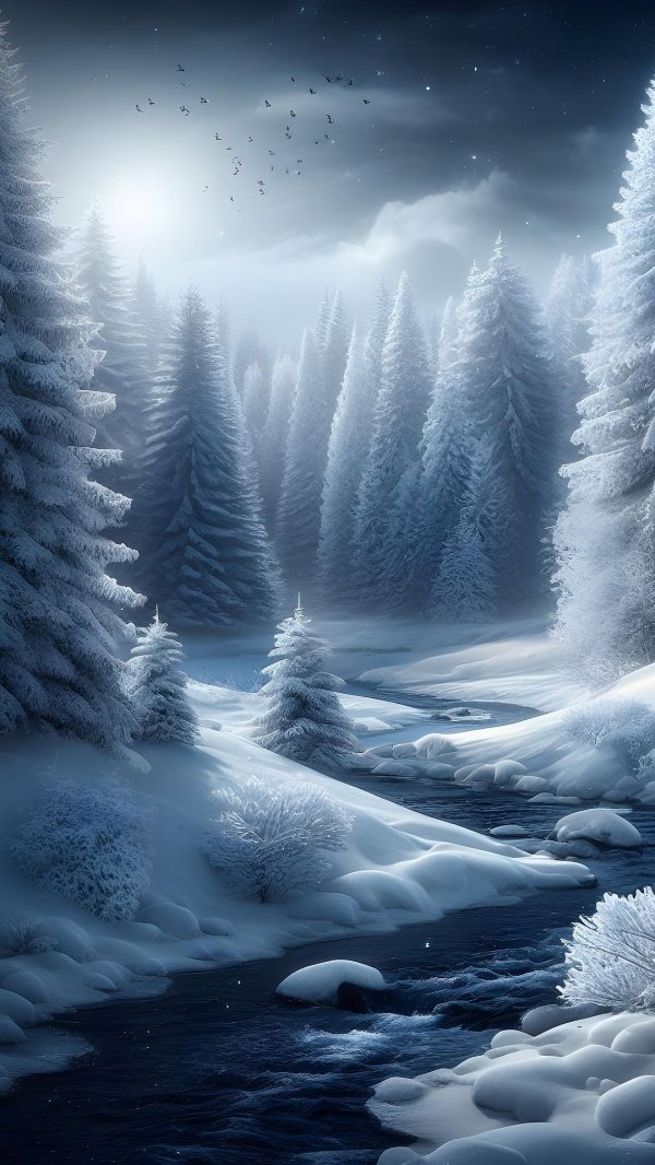 Зимний пейзаж зима снег