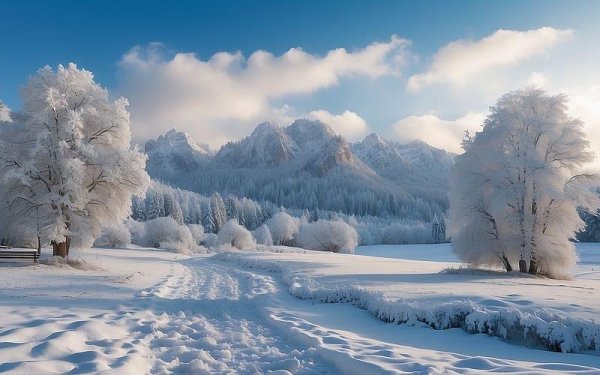 Зимний пейзаж зима снег