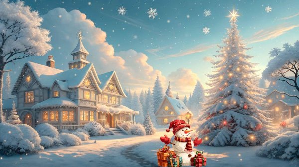 Зима яркие сказочные