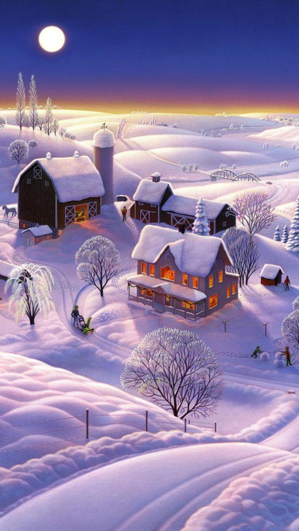 Зима яркие сказочные