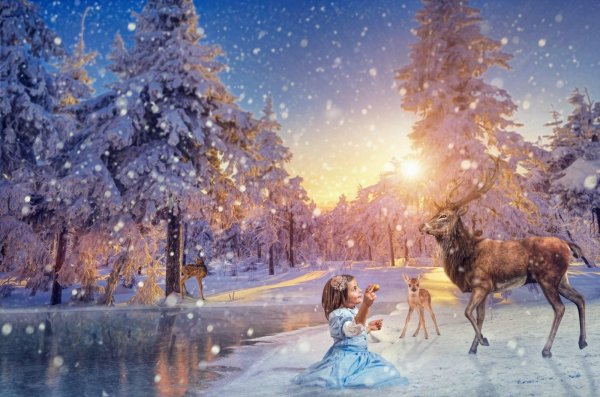 Зима яркие сказочные