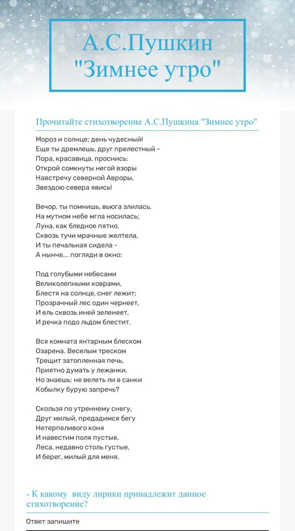 Зима со стихами