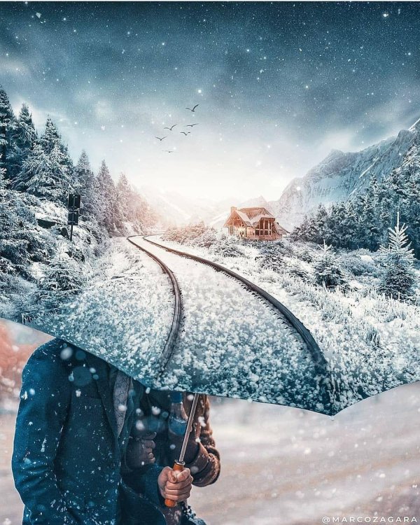 Зима необычные