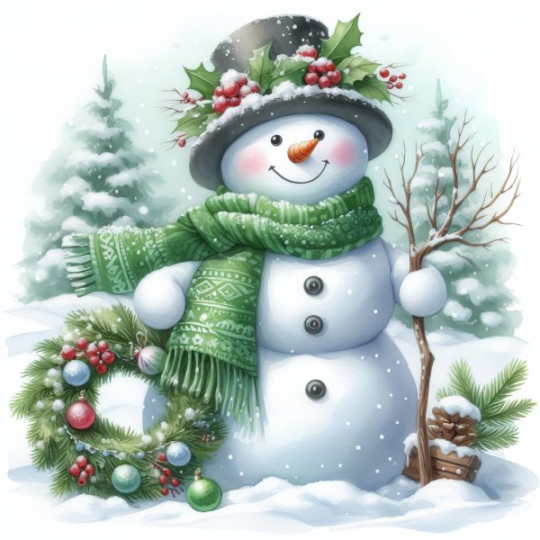 Зима снеговик