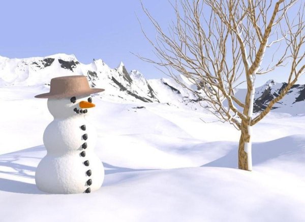 Зима снеговик