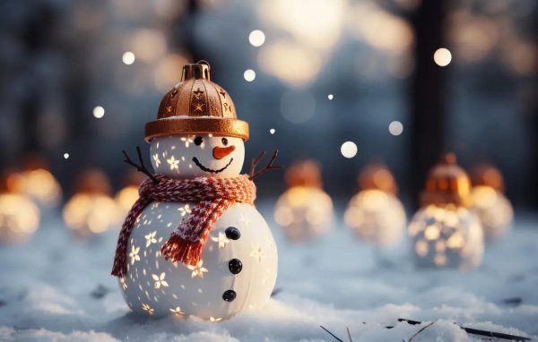 Зима снеговик