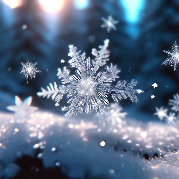 Снежинки зима
