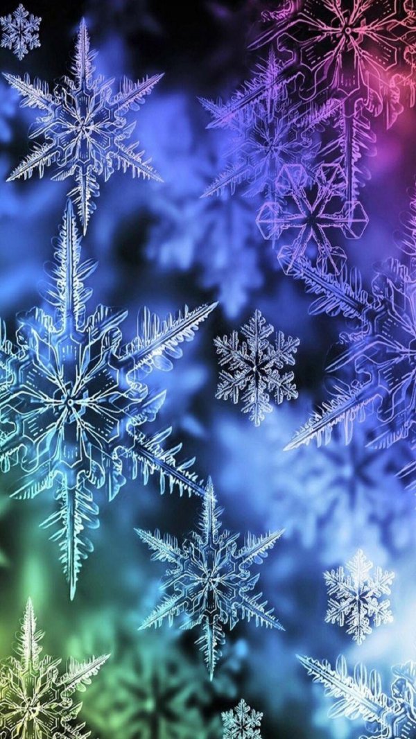 На экран телефона зима