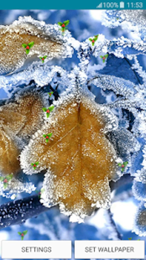 На экран телефона зима