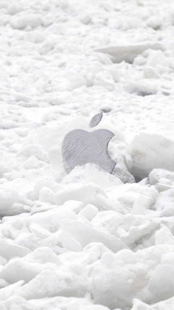 На экран телефона зима