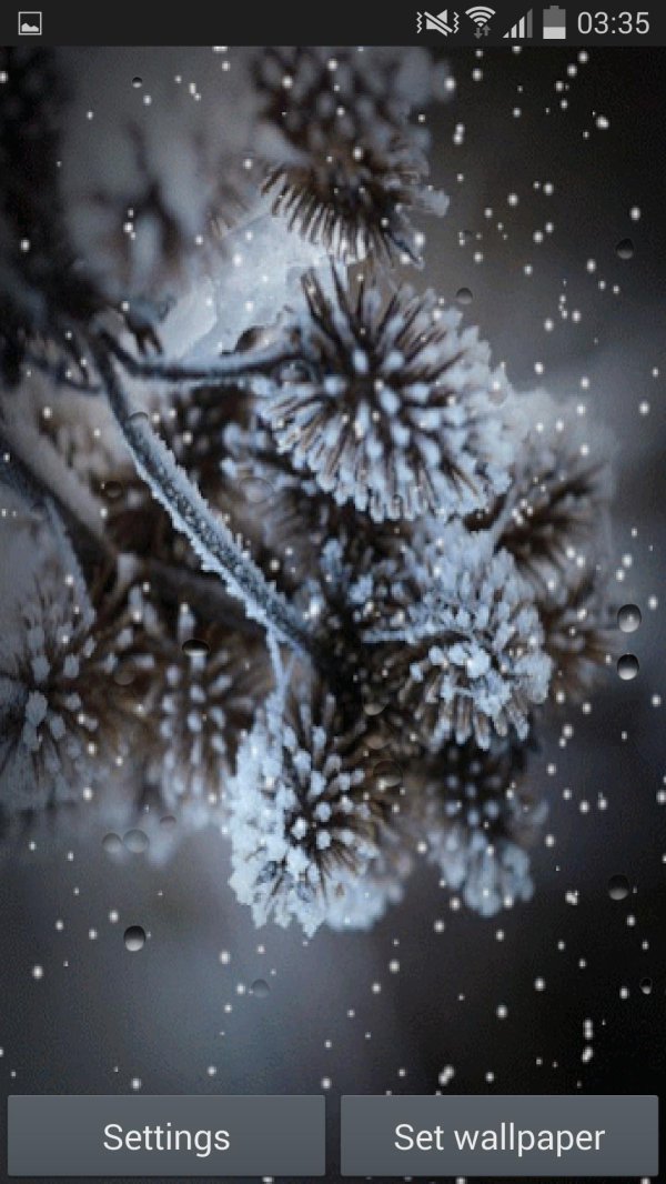 На экран телефона зима