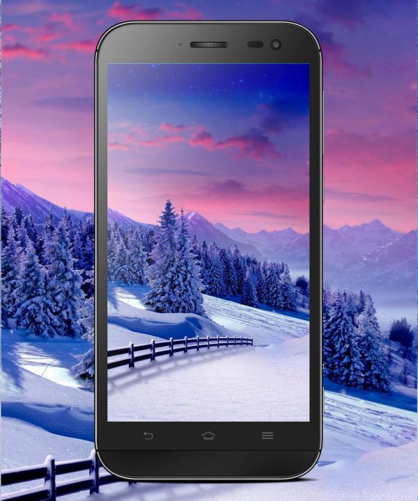 На экран телефона зима