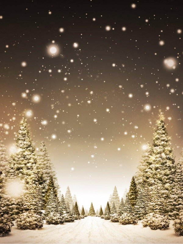 На экран телефона зима