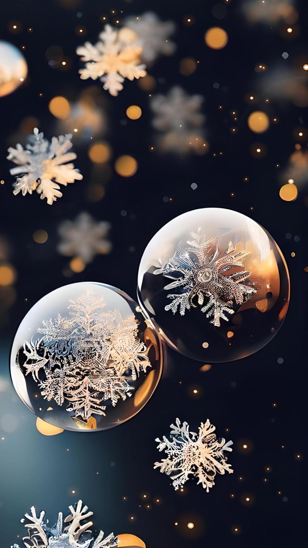 На экран телефона зима