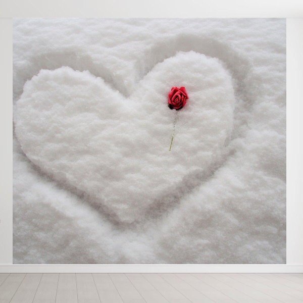 Зима с сердечком на снегу