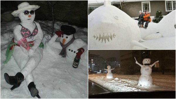 Зима смешные