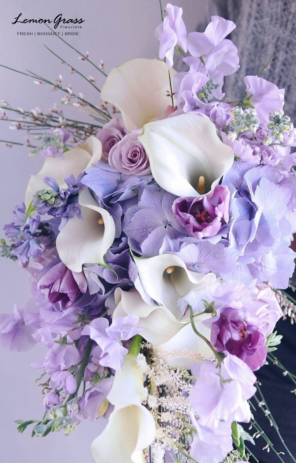 свадебный букет сиреневый