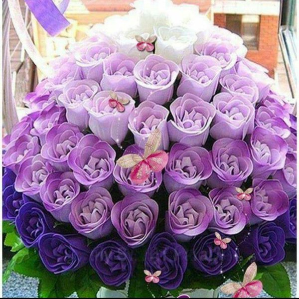 букет сиреневых роз