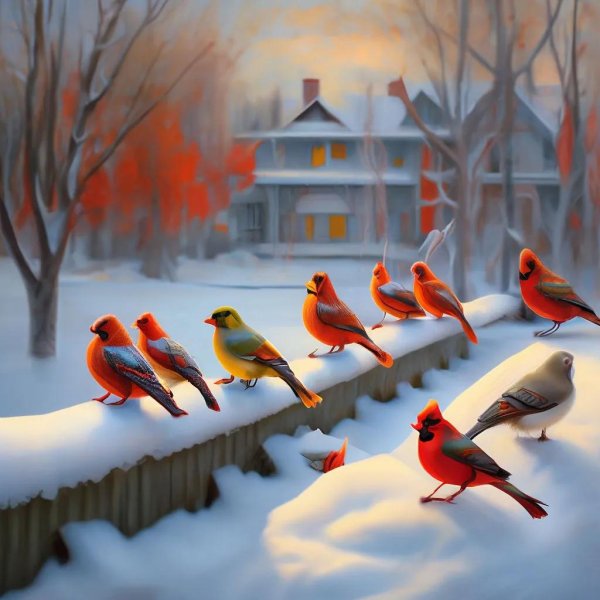 Зима и птицы