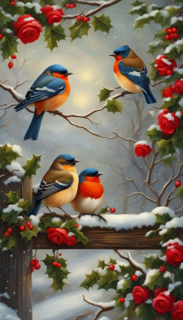 Зима и птицы