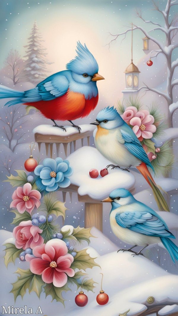 Зима и птицы