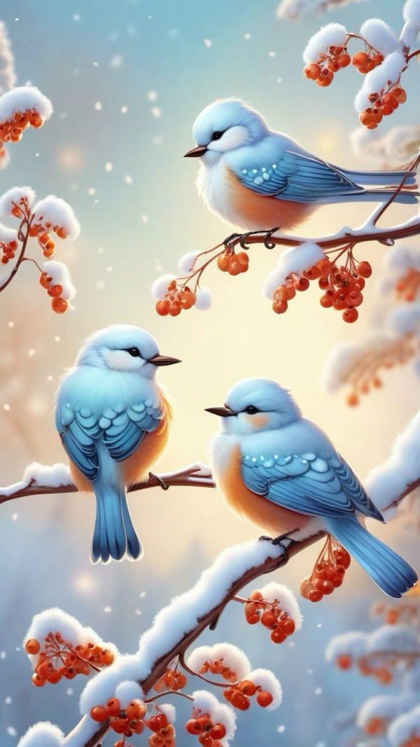 Зима и птицы