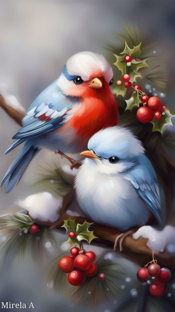 Зима и птицы