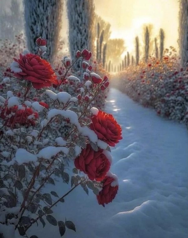 Зима и розы