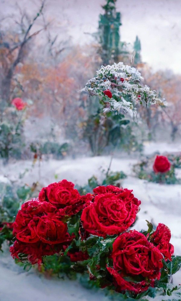 Зима и розы