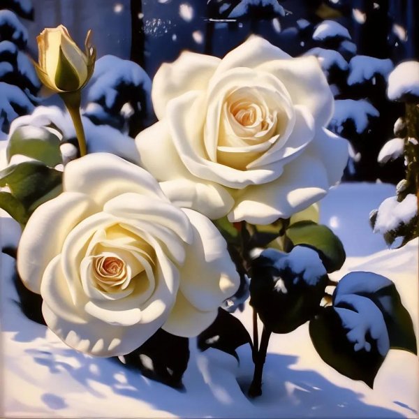 Зима и розы