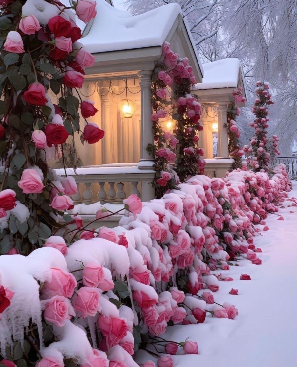 Зима и розы