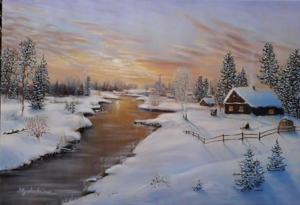 Зима пейзажи животные