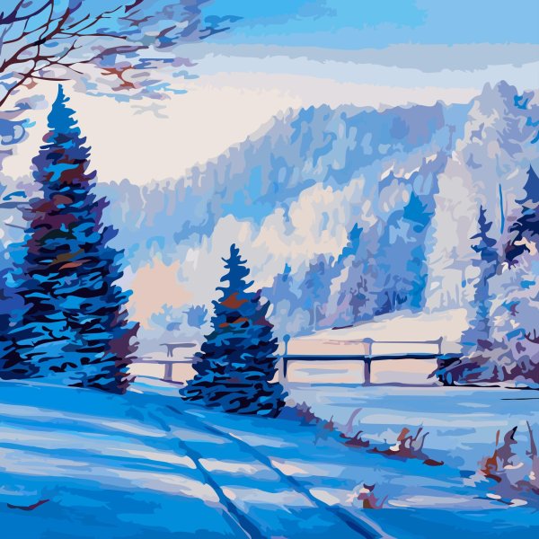 Зима пейзажи животные