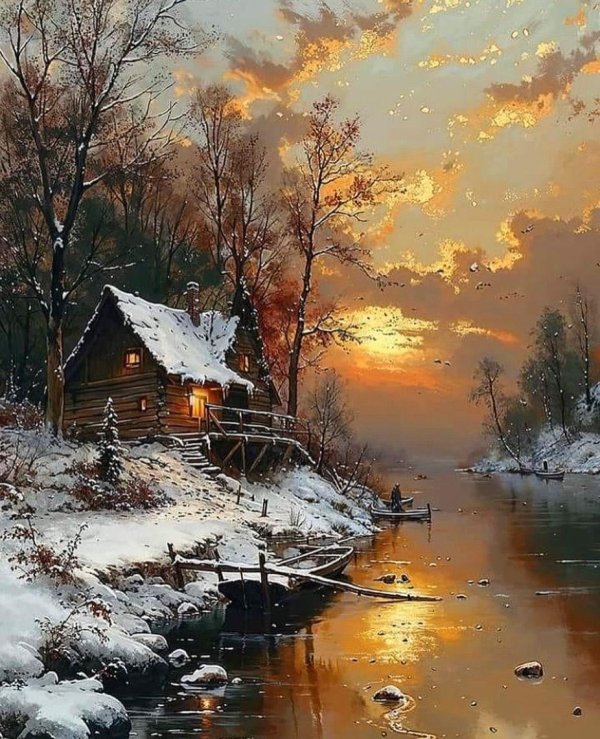 Зима пейзажи животные