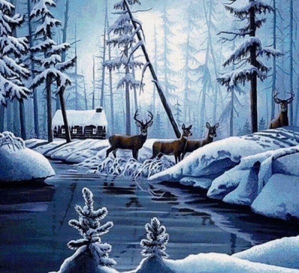 Зима пейзажи животные