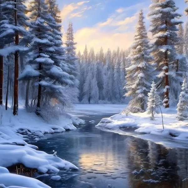 Зима пейзажи животные