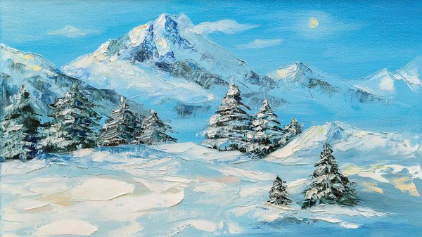 Зима пейзажи животные