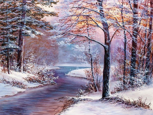 Зима пейзажи животные