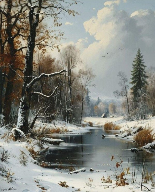 Зима пейзажи животные