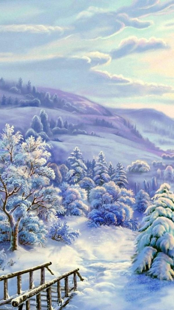 Зима пейзажи животные