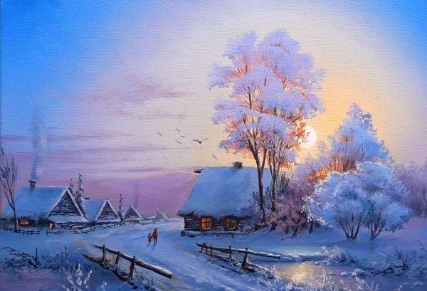 Зима пейзажи животные