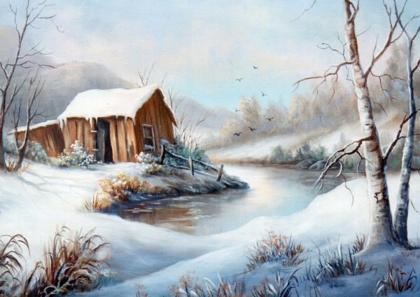 Зима пейзажи животные