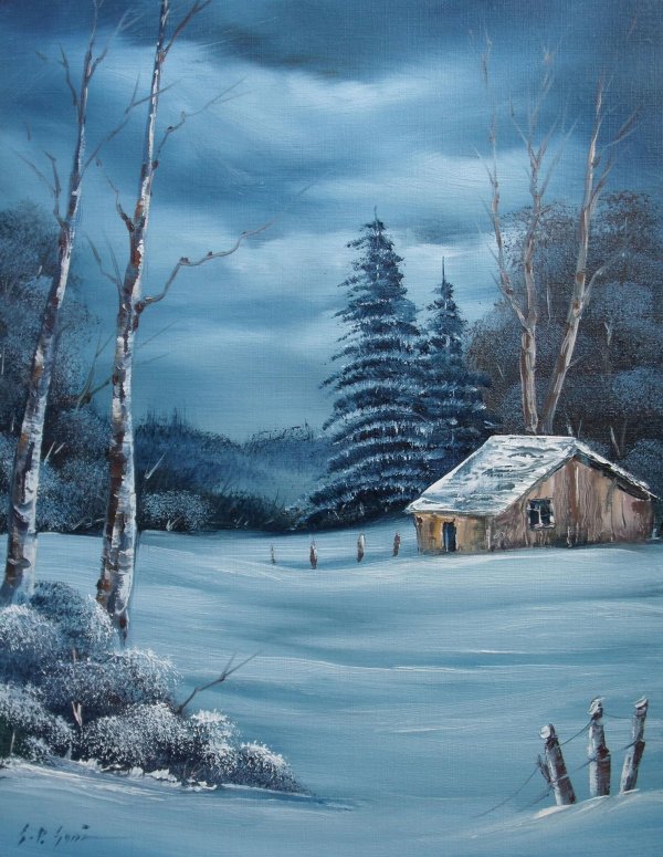 Зима пейзажи животные