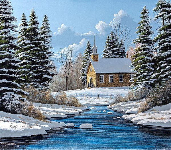 Зима пейзажи животные