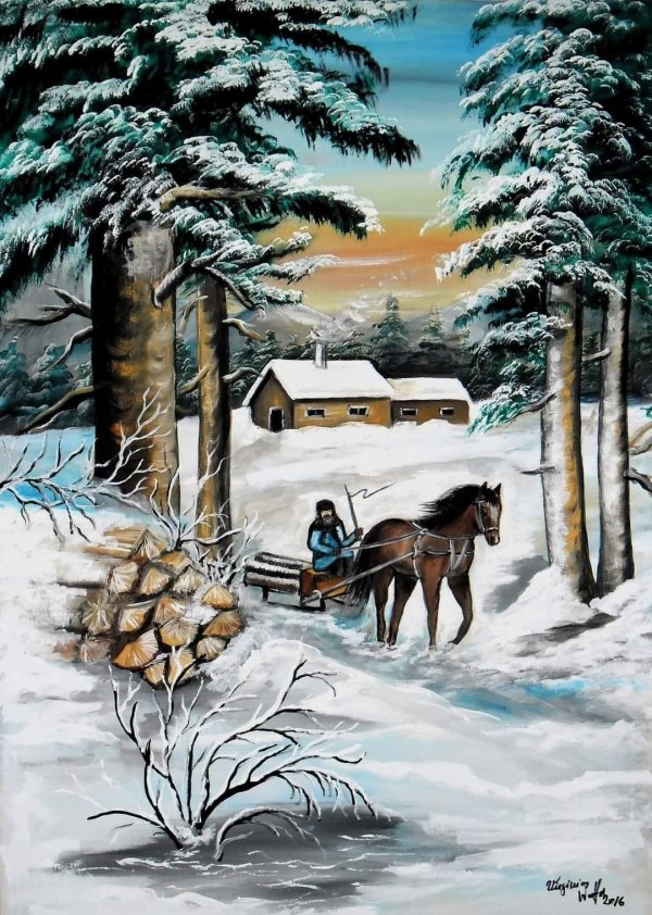 Зима пейзажи животные