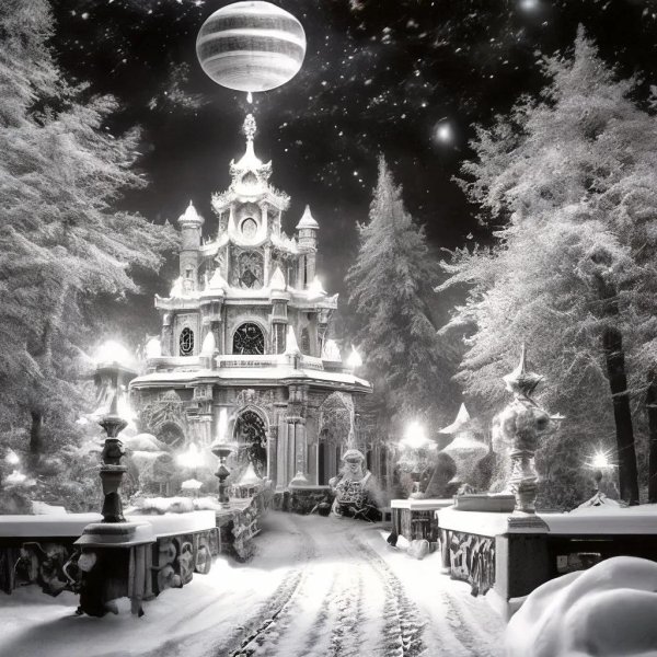 Зима черно белые