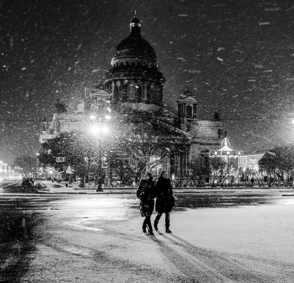 Зима черно белые