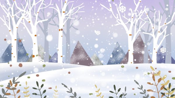 Зима рисованные